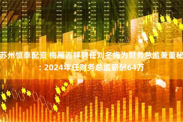 苏州恒泰配资 梅雁吉祥聘任刘冬梅为财务总监兼董秘: 2024年任财务总监薪酬64万